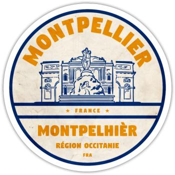 Montpellier France - Sticker - white matte - Front