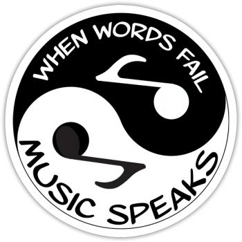 Music Speaks - Sticker - white matte - Front