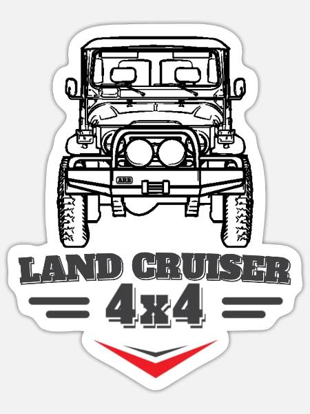 Toyota Land Cruiser J40 Off-Road Car - Sticker - white matte