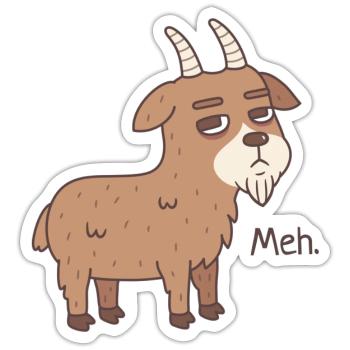 Goat Meh Funny Doodle - Sticker - white matte - Front