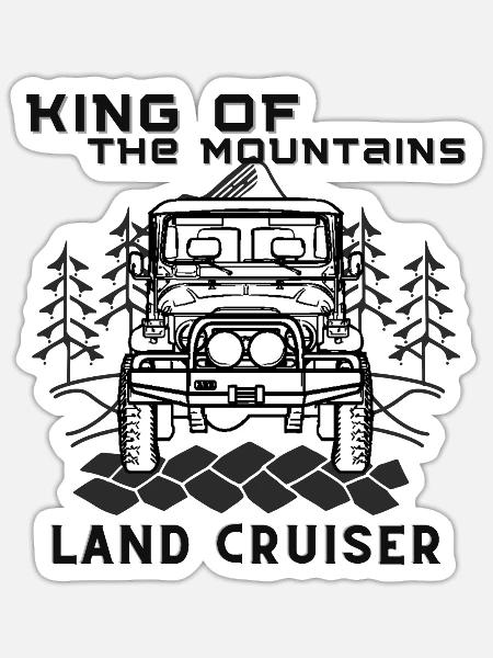 King of The Mountains Toyota Land Cruiser J40 - Sticker - white matte