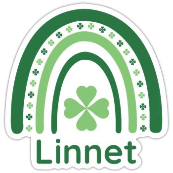 Linnet Clover Charm Boho Rainbow - Sticker - white matte - Front