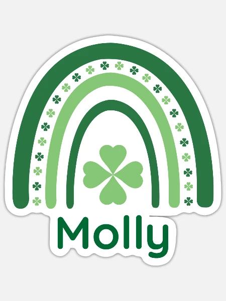 Molly Clover Charm Boho Rainbow - Sticker - white matte