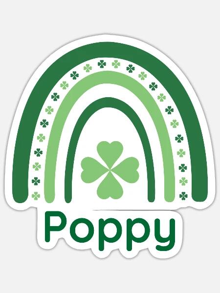 Poppy Clover Charm Boho Rainbow - Sticker - white matte