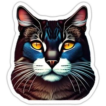 Blue cat - Sticker - white matte - Front