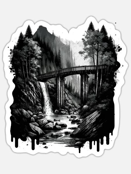 Dark bridge - Sticker - white matte