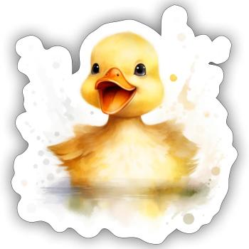 Splashy Ducky - Sticker - white matte - Front