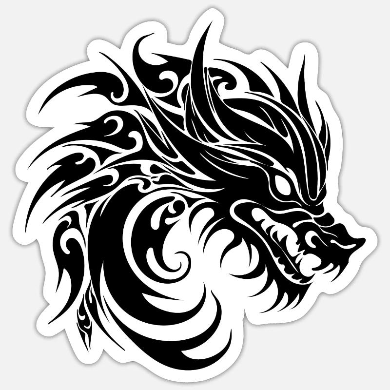 dragon head tattoo stencil