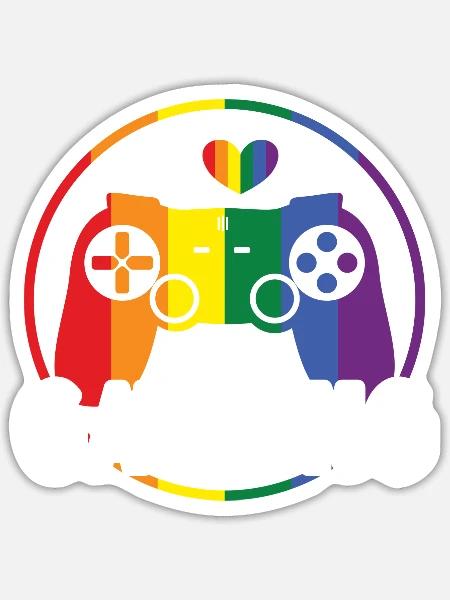 I Love Gayming Gay Pride Lesbian Rainbow Flag - Sticker - white matte