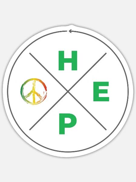 Hope And Peace Dark - Sticker - white matte
