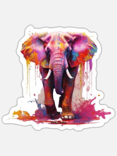 Zuri elephant - Sticker - white matte