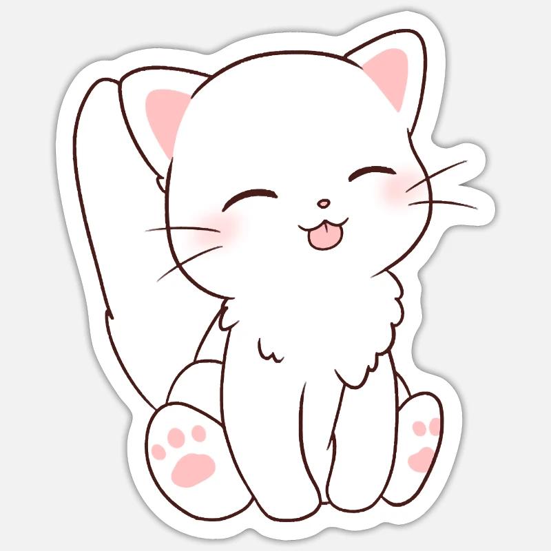 Simple Line Drawing Of A Kitten\" Sticker For Sale By Pickbubble