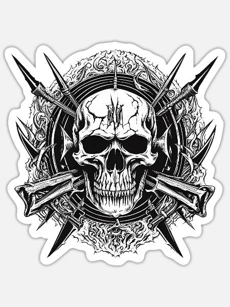 death metal - Sticker - white matte