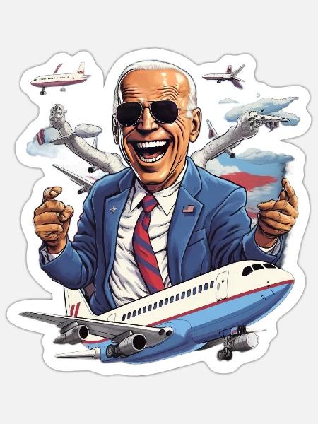 Airplane! Is Joe comming with us? - Sticker - white matte
