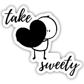 Take sweety.com - Sticker - white matte - Front