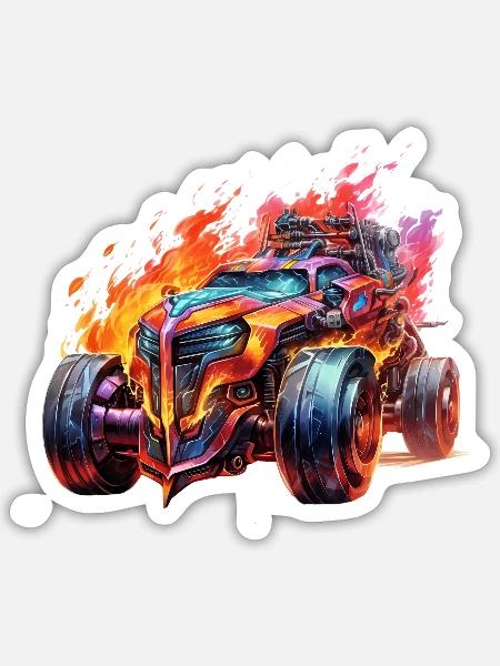 monster truck - Sticker - white matte