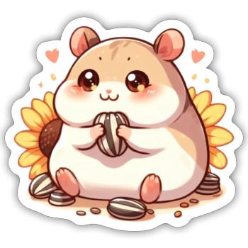 Sunflower Seeds & Hamsters - Sticker - white matte - Front