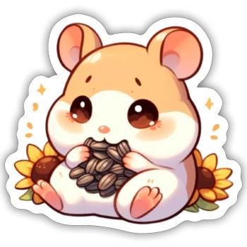 Sunflower Seeds & Hamsters - Sticker - white matte - Front