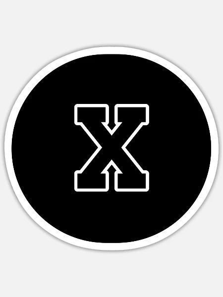 Greek Number 10 - X / Black and White Ten - Sticker - white matte