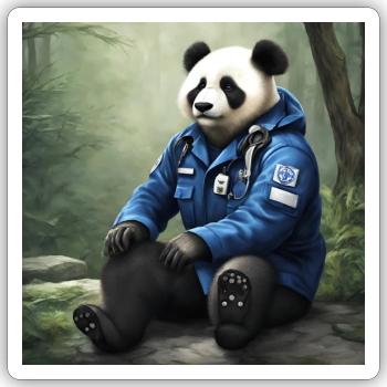 Paramedic Panda - Sticker - white matte - Front