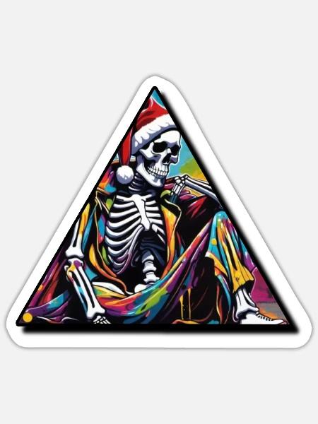 Skeleton bum - Sticker - white matte