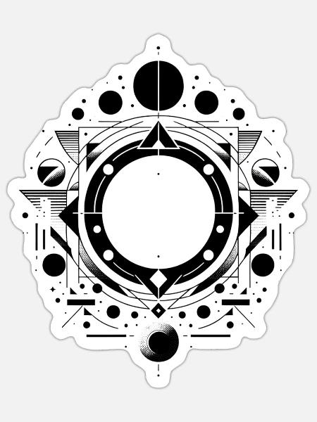 "Geometric Symphony" - Sticker - white matte