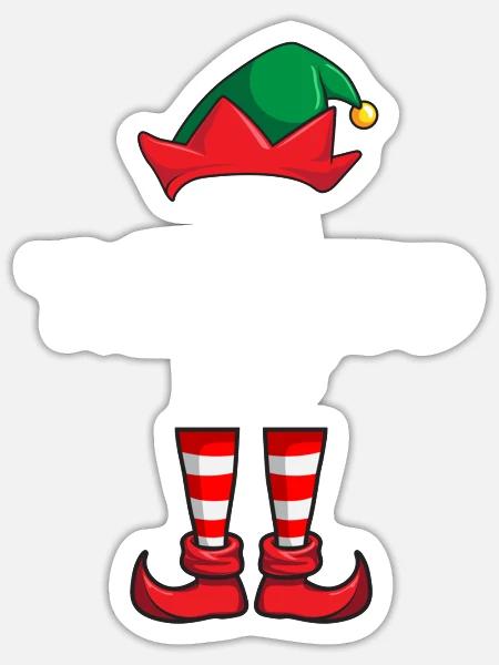 Tattooed Elf Matching Family Christmas - Sticker - white matte