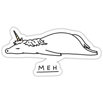 Meh - Sticker - white matte - Front
