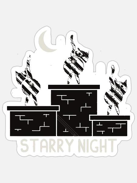 Starry Night - Sticker - white matte