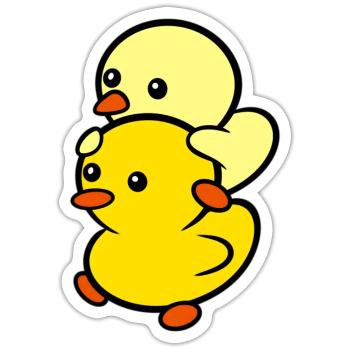 Duckie and Duck - Sticker - white matte - Front