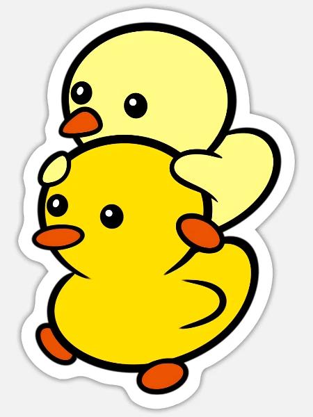 Duckie and Duck - Sticker - white matte
