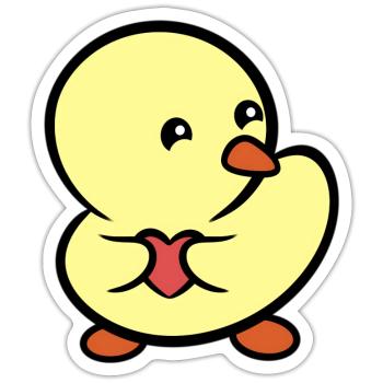 Duckie Stole Your Heart - Sticker - white matte - Front