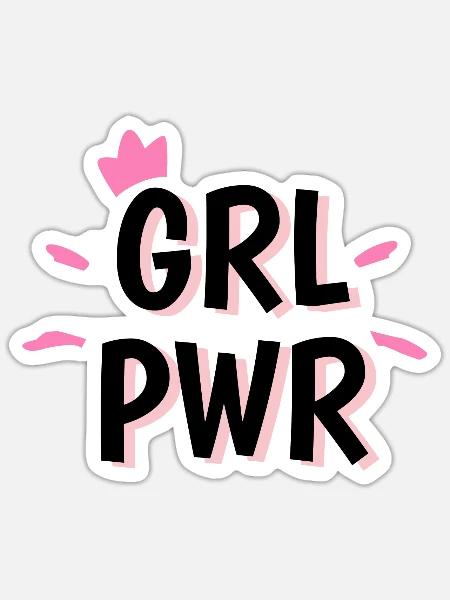 Girl power cute design - Sticker - white matte