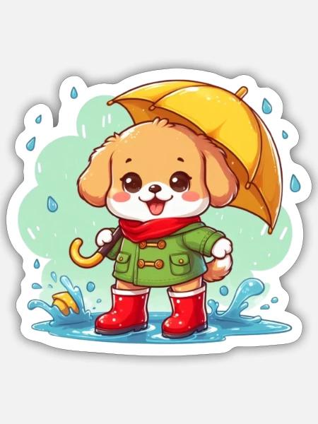 dog in boots - Sticker - white matte