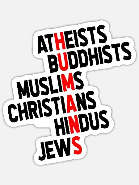All Human Beings Are Equal - Sticker - white matte