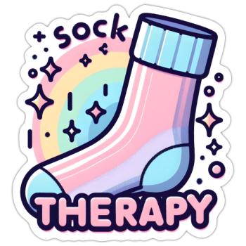 Stocking: Sock therapy - Sticker - white matte - Front