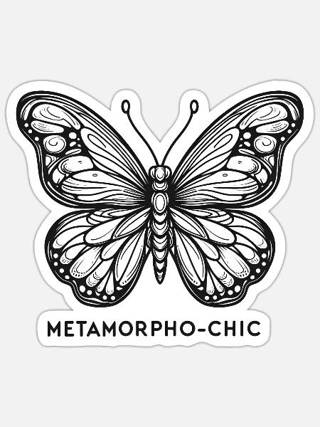 Butterfly: Metamorpho-chic - Sticker - white matte