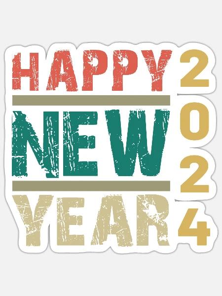 happy new year 2024 - Sticker - white matte