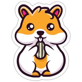 Hamster and seed - Sticker - white matte - Front