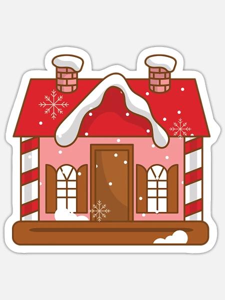 Pink House - Sticker - white matte