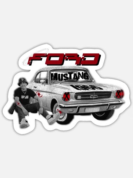 Boy and car - Sticker - white matte