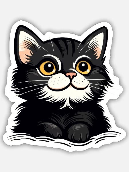Cute Cat - Sticker - white matte