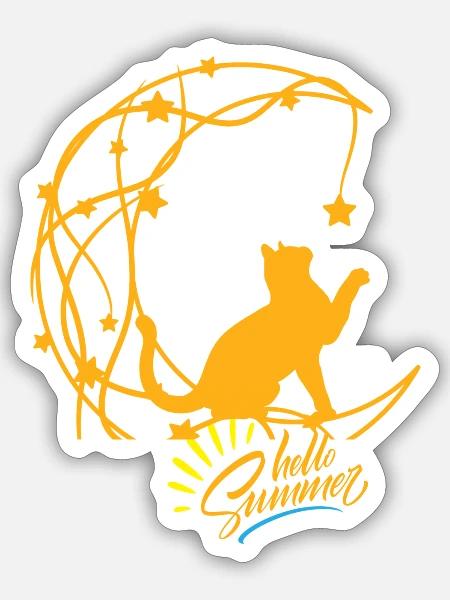 Summer Cat - Sticker - white matte