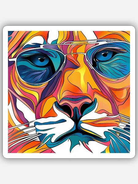 reggae tiger - Sticker - white matte
