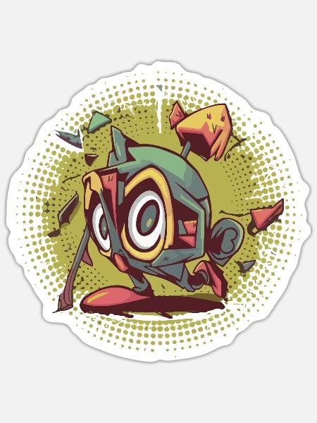 geometry dash insane - Sticker - white matte