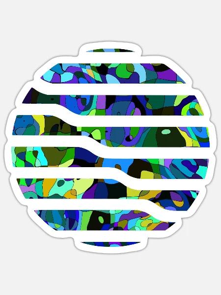 Colorful geometric element - Sticker - white matte