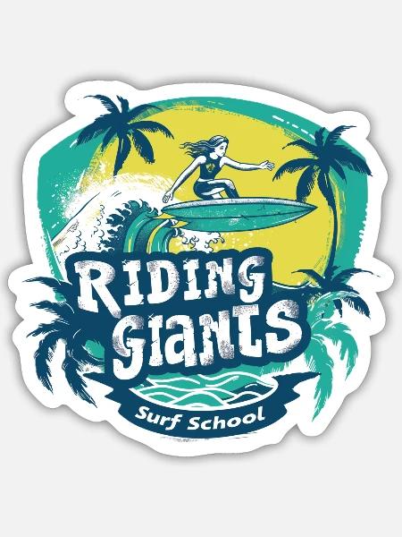 Riding Giants Surf School - Sticker - white matte