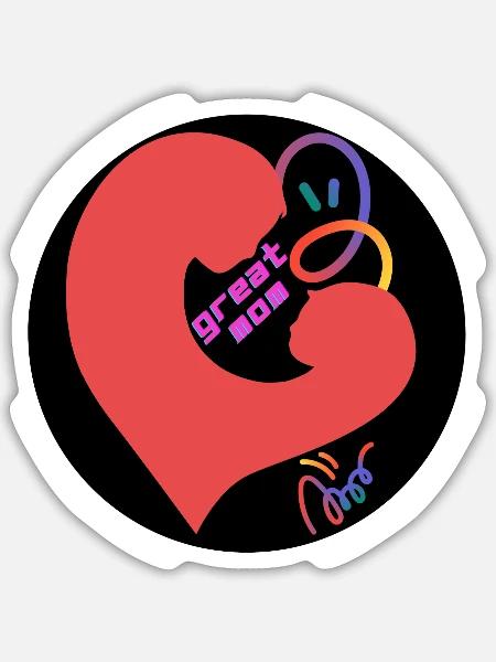 Great mom - Sticker - white matte