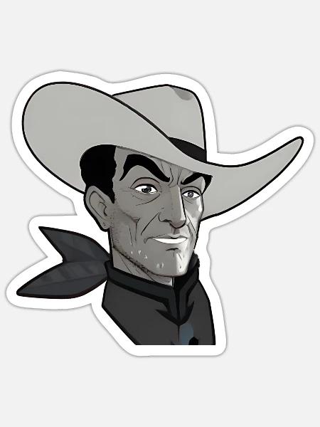 Cowboy T-shirt - Sticker - white matte