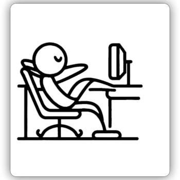 Lazy Tech - Sticker - white matte - Front